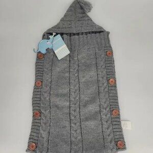 Mxwealthy Gray Baby Knit Wrap Swaddle Blanket NWT
